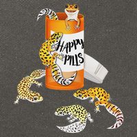 Reptile Happy Pills Leopard Gecko Lover Cotton Canvas Backpack