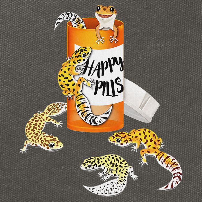 Reptile Happy Pills Leopard Gecko Lover Cotton Canvas Backpack