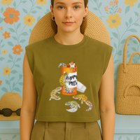 Reptile Happy Pills Leopard Gecko Lover Garment-Dyed Women's Muscle Tee