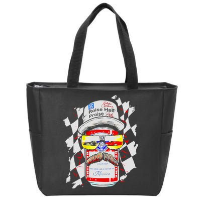 Raise Hell Praise Dale Vintage Driking Beer Zip Tote Bag