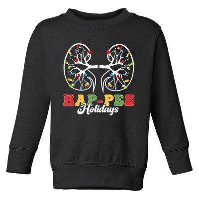 Retro Hap Pee Holidays Christmas Dialysis Nurse Kidney Xmas Toddler Sweatshirt