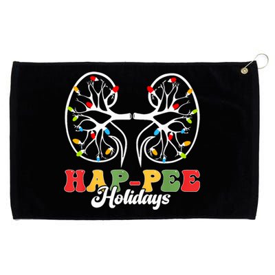 Retro Hap Pee Holidays Christmas Dialysis Nurse Kidney Xmas Grommeted Golf Towel