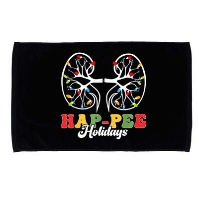 Retro Hap Pee Holidays Christmas Dialysis Nurse Kidney Xmas Microfiber Hand Towel