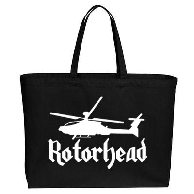 Rotorhead Helicopter Pilot Cotton Canvas Jumbo Tote