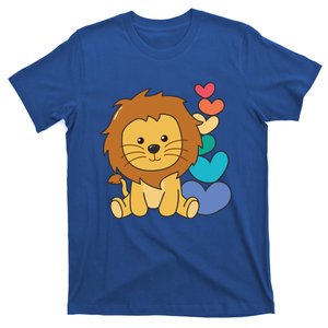 Rainbow Hearts Pride Lgbtq Cute Animals Lion Great Gift T-Shirt