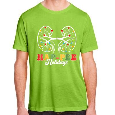 Retro Hap Pee Holidays Christmas Dialysis Nurse Kidney Xmas Adult ChromaSoft Performance T-Shirt