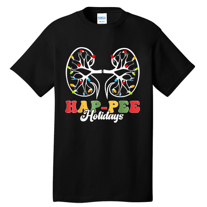 Retro Hap Pee Holidays Christmas Dialysis Nurse Kidney Xmas Tall T-Shirt