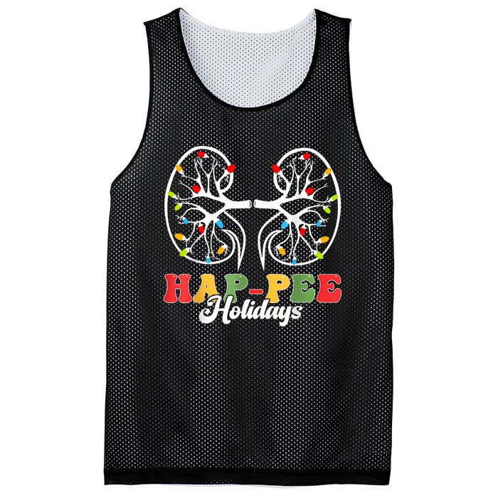 Retro Hap Pee Holidays Christmas Dialysis Nurse Kidney Xmas Mesh Reversible Basketball Jersey Tank