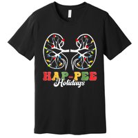 Retro Hap Pee Holidays Christmas Dialysis Nurse Kidney Xmas Premium T-Shirt