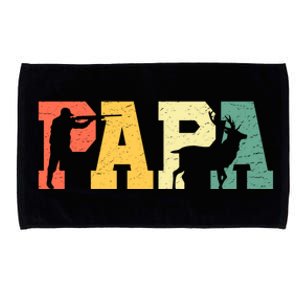 Retro Hunting Papa Dad Daddy Fathers Day Deer Elk Hunter Gift Microfiber Hand Towel