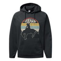 Retro Horse Riding Yeehaw Rodeo Cowboy Western Country Performance Fleece Hoodie