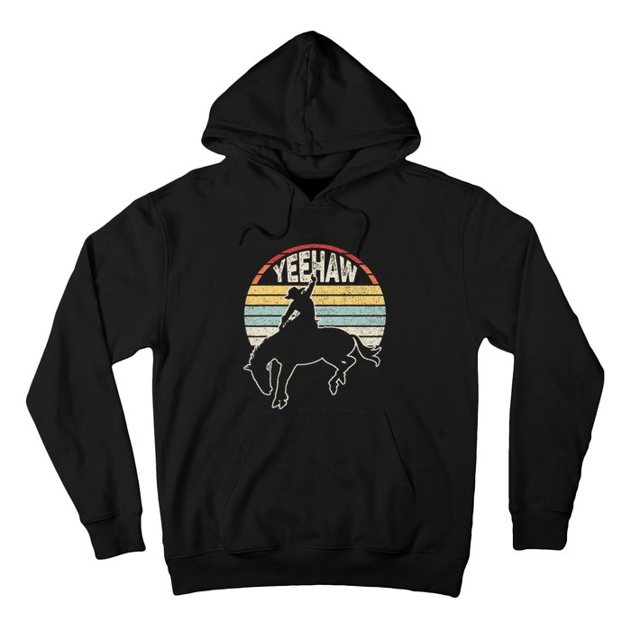 Retro Horse Riding Yeehaw Rodeo Cowboy Western Country Hoodie