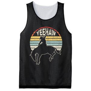 Retro Horse Riding Yeehaw Rodeo Cowboy Western Country Mesh Reversible Basketball Jersey Tank