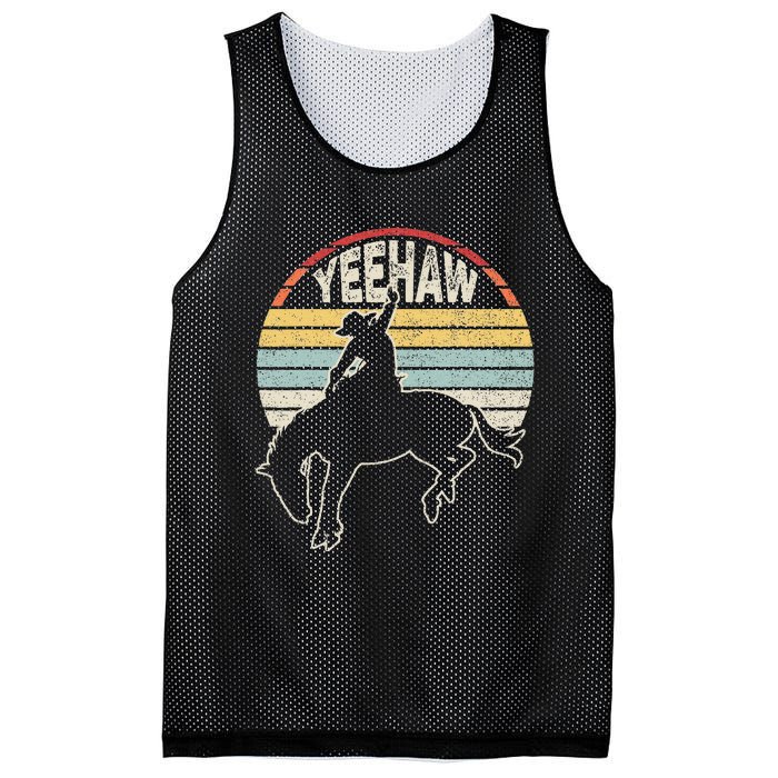 Retro Horse Riding Yeehaw Rodeo Cowboy Western Country Mesh Reversible Basketball Jersey Tank