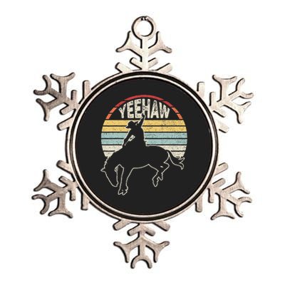 Retro Horse Riding Yeehaw Rodeo Cowboy Western Country Metallic Star Ornament