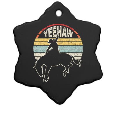 Retro Horse Riding Yeehaw Rodeo Cowboy Western Country Ceramic Star Ornament