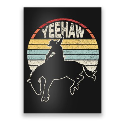 Retro Horse Riding Yeehaw Rodeo Cowboy Western Country Poster