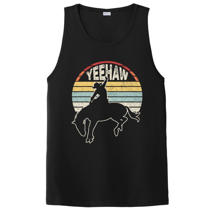 Retro Horse Riding Yeehaw Rodeo Cowboy Western Country PosiCharge Competitor Tank