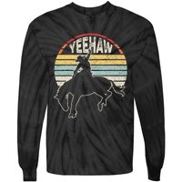 Retro Horse Riding Yeehaw Rodeo Cowboy Western Country Tie-Dye Long Sleeve Shirt