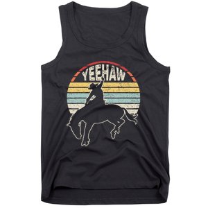 Retro Horse Riding Yeehaw Rodeo Cowboy Western Country Tank Top