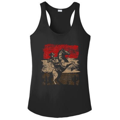 Retro Horse Riding Western Cowboy Ladies PosiCharge Competitor Racerback Tank