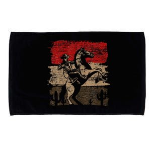 Retro Horse Riding Western Cowboy Microfiber Hand Towel