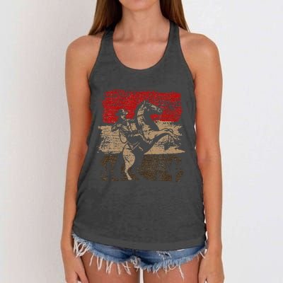 Retro Horse Riding Western Cowboy Women's Knotted Racerback Tank