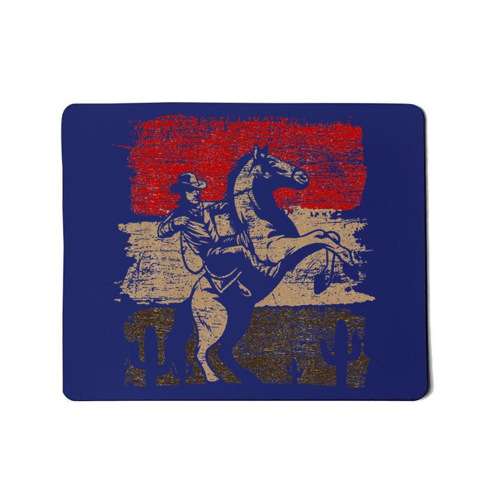 Retro Horse Riding Western Cowboy Mousepad