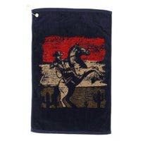 Retro Horse Riding Western Cowboy Platinum Collection Golf Towel