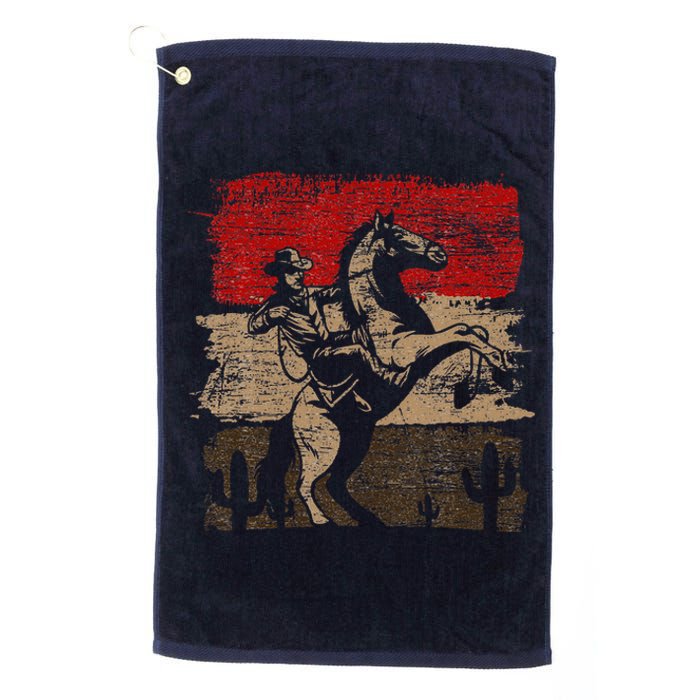 Retro Horse Riding Western Cowboy Platinum Collection Golf Towel