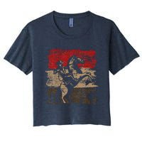 Retro Horse Riding Western Cowboy Women's Crop Top Tee