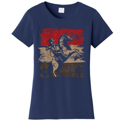 Retro Horse Riding Western Cowboy Women's T-Shirt