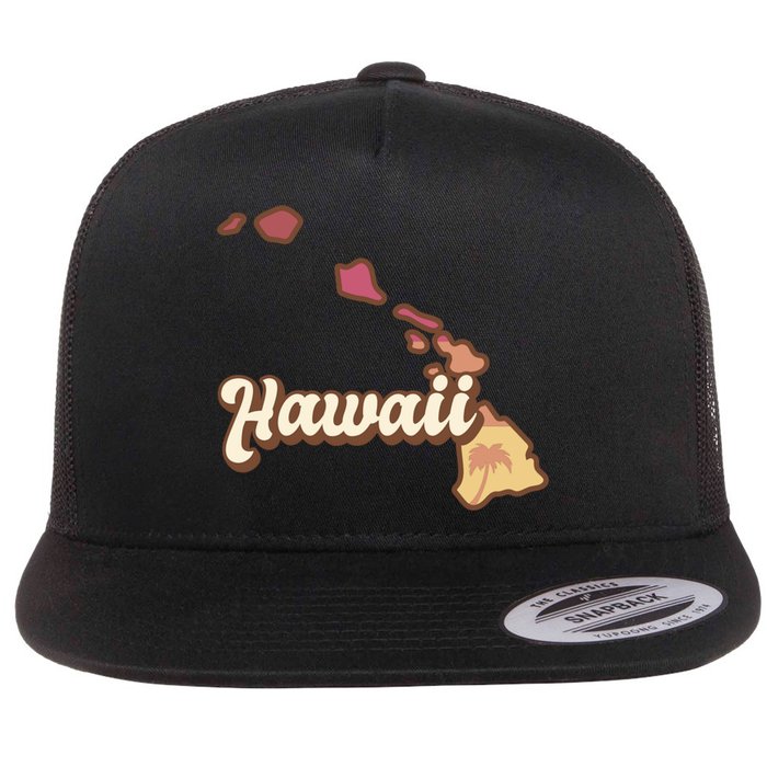 Retro Hawaii Flat Bill Trucker Hat