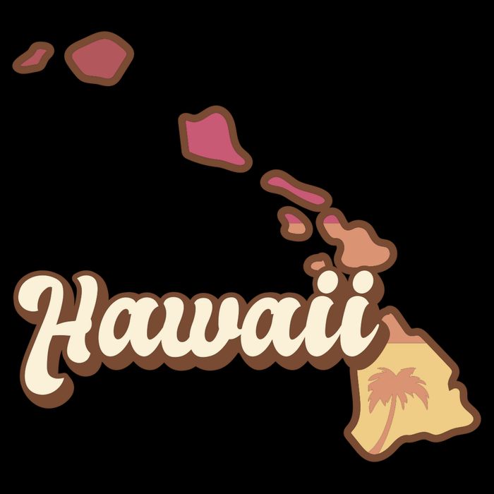 Retro Hawaii Short Acrylic Beanie