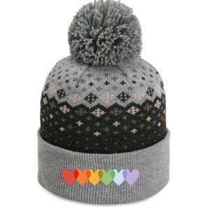 Rainbow Hearts The Baniff Cuffed Pom Beanie