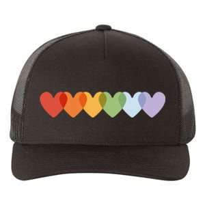 Rainbow Hearts Yupoong Adult 5-Panel Trucker Hat