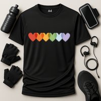 Rainbow Hearts Cooling Performance Crew T-Shirt