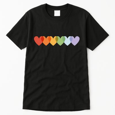 Rainbow Hearts Tall T-Shirt