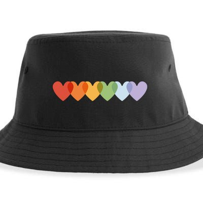 Rainbow Hearts Sustainable Bucket Hat