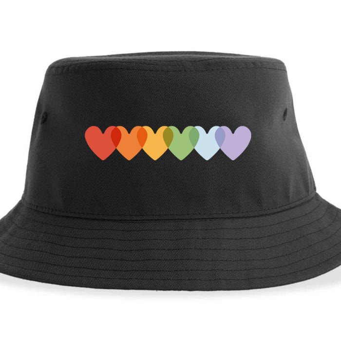 Rainbow Hearts Sustainable Bucket Hat