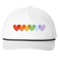 Rainbow Hearts Snapback Five-Panel Rope Hat