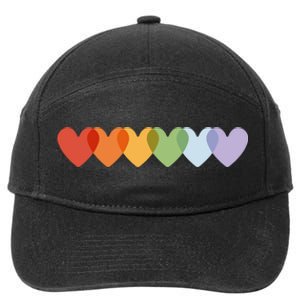 Rainbow Hearts 7-Panel Snapback Hat