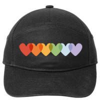 Rainbow Hearts 7-Panel Snapback Hat