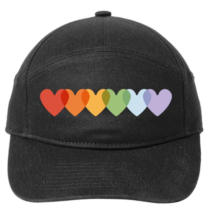 Rainbow Hearts 7-Panel Snapback Hat