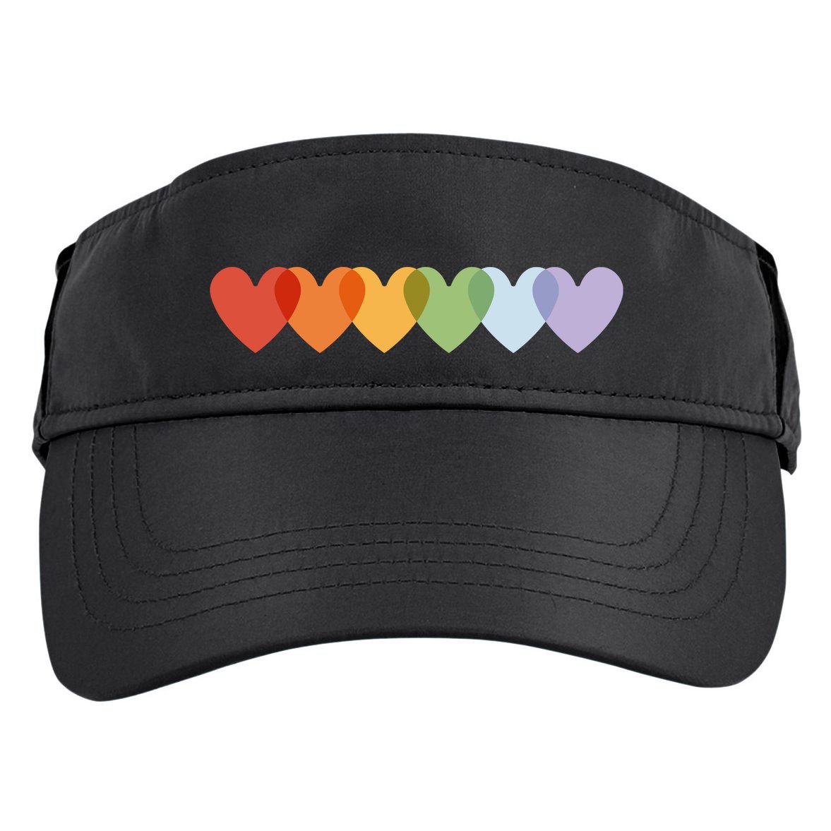 Rainbow Hearts Adult Drive Performance Visor