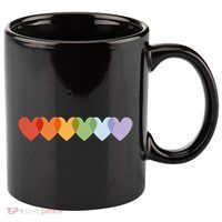 Rainbow Hearts 11oz C Handle Ceramic Mug
