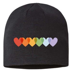 Rainbow Hearts Sustainable Beanie