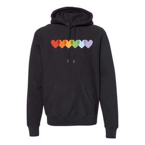 Rainbow Hearts Premium Hoodie