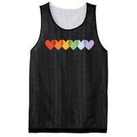 Rainbow Hearts Mesh Reversible Basketball Jersey Tank