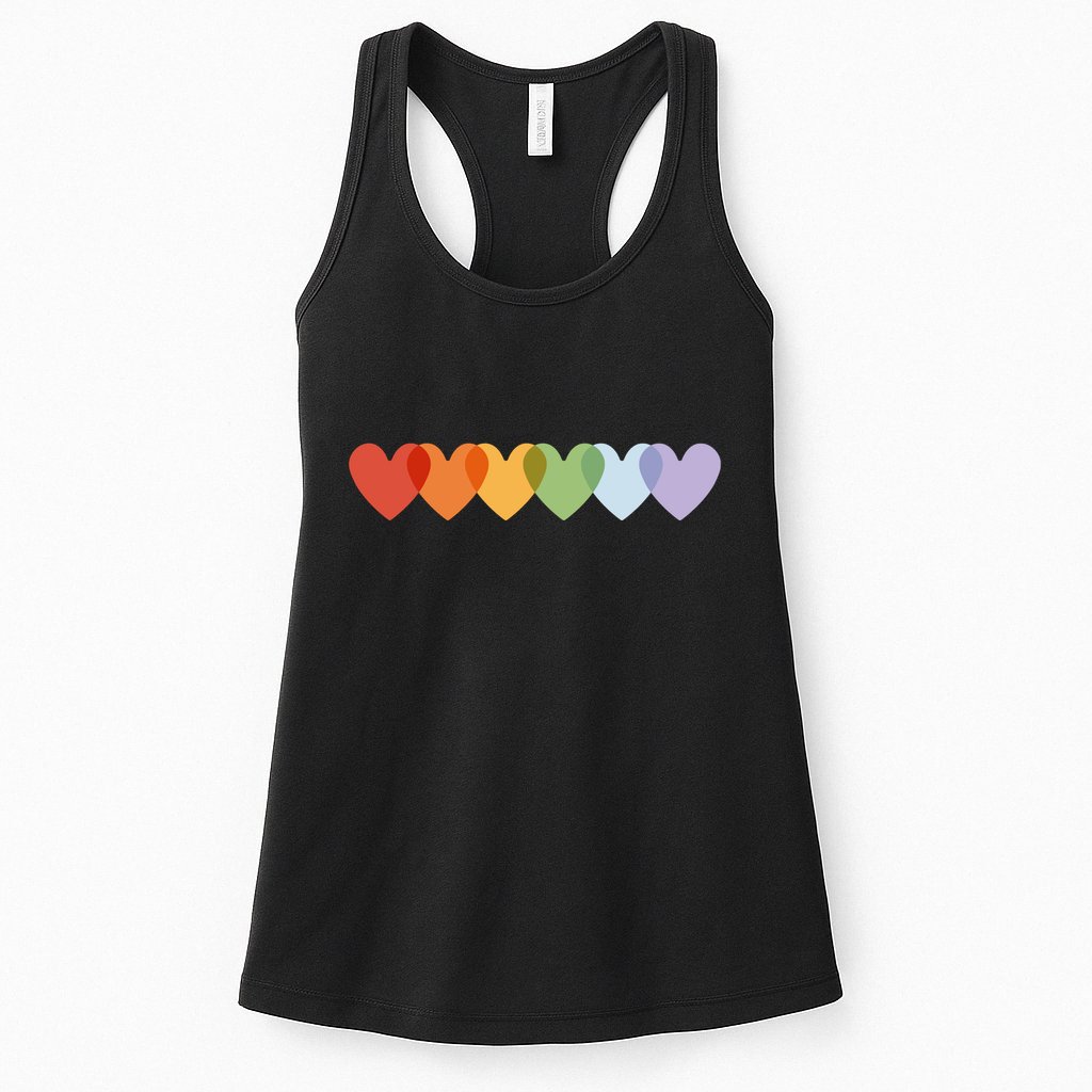 Rainbow Hearts Womens Tank Top